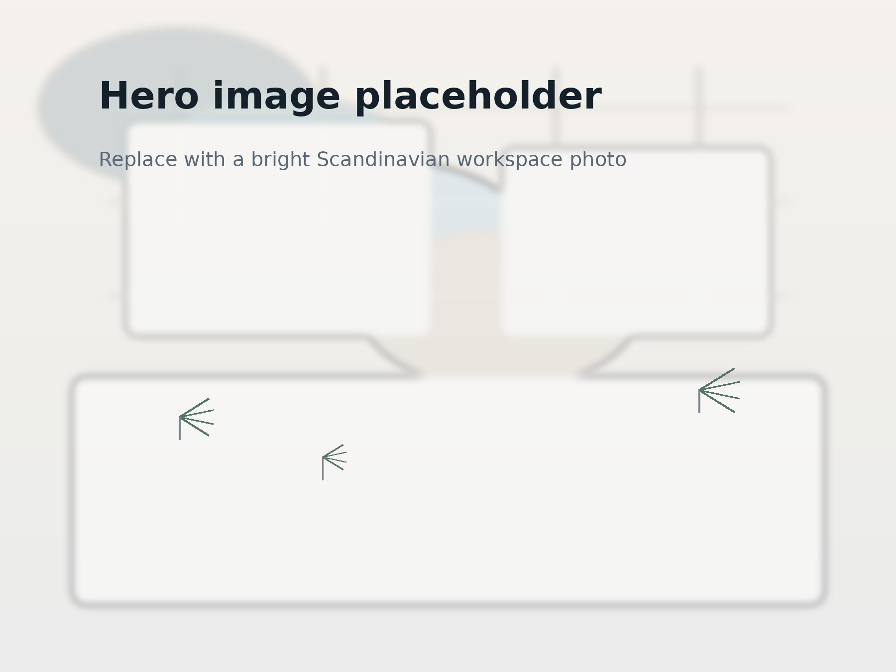 Lys og rolig skandinavisk arbeidsplass